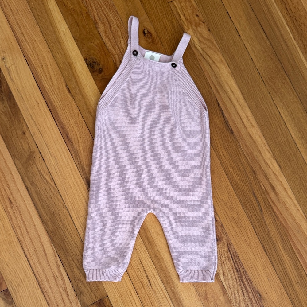 Charming Pink Knit Overalls